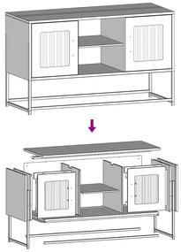 Móvel de TV 100,5x39x60,5 cm aço preto