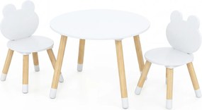 Conjunto de mesa e cadeiras crinças em forma de rã, com pernas de madeira, para sala de aula, creche, casa, trabalhos manuais e aprendizagem, a partir