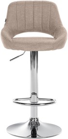Banco de bar Milet em tecido e com estrutura cromada 46,5 x 85-105,5 x 48 cm Castanho acinzentado