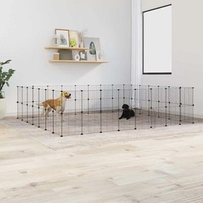 Gaiola p/ animais de 60 painéis c/ porta 35x35 cm aço preto