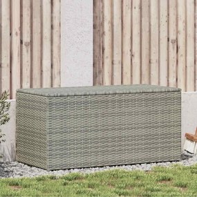 vidaXL Caixa de arrumação para jardim 100x50x50 cm vime PE cinzento