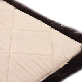 Almofadas p/ cadeira 2 pcs 40x40cm pele carneiro castanho
