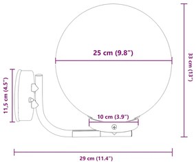 Luz de Parede Externa vidaXL 2 pcs Aço Inoxidável Prata IP44