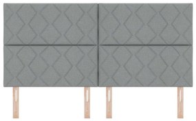 Cabeceira LED vidaXL Design Blocos em Diamante Cinza Claro 180 cm Teci