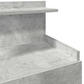 Mesas de cabeceira 2 peças com 2 gavetas cinza concreto 40x36,5x62 cm