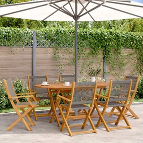 Cadeiras de jardim dobráveis 6 pcs madeira acácia maciça cinza