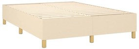 Cama box spring c/ colchão e LED 140x190 cm tecido cor creme