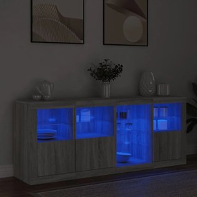 Aparador com luzes LED 164x37x67 cm cinzento sonoma