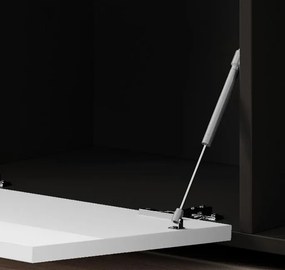 Aparador LUND com Luz LED - 150x83x40 cm - Branco e Preto Mate - Desig
