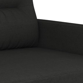 Sofá de 2 lugares tecido 120 cm preto