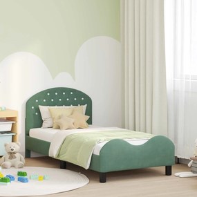 vidaXL Estrutura de Cama Infantil com Cabeceira Verde do Mar