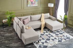 Sofá-Cama de Canto Belen – Creme – 300x78x202 cm