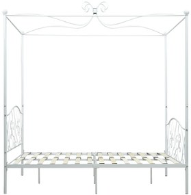 Estrutura de cama com dossel 120x200 cm metal branco