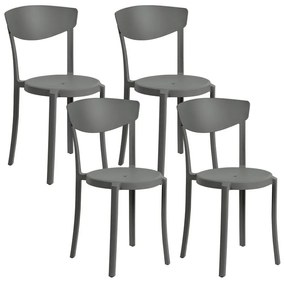 Conjunto de 4 cadeiras de jantar cinzentas escuras VIESTE Beliani