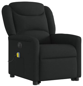 Poltrona elétrica elevatória massagens tecido preto