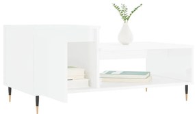 Mesa de centro 100x50x45 cm derivados madeira branco brilhante