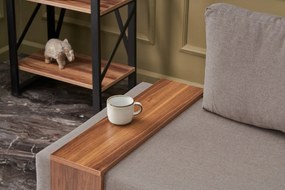 Poltrona "Geneva" com Mesa de Apoio Incorporada - Bege - Design Modern