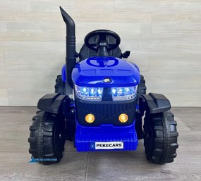 Trator Eléctrico para Crianças 4200 12V 2.4G, com Reboque Rodas de borracha anti-furos e Assento em pele sintética Azul