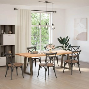 Pés para mesa de jantar em formato de V, 2 peças, aço natural, 60x(72-