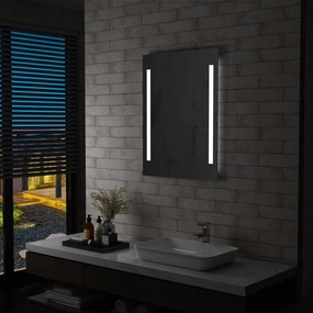 144703 vidaXL Espelho de parede LED para casa de banho 60x80 cm