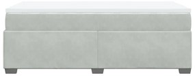 Cama com molas/colchão 90x190 cm veludo cinza-claro