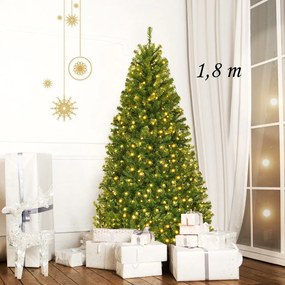 Árvore de Natal artificial de 1,8 m com luz LED 2 tipos Decoração de Natal para casa Decoração de festa