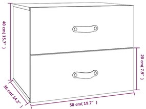 Mesa de cabeceira de parede 50x36x40 cm branco