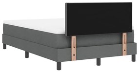 Cama Box com Colchão &amp; LED Cinza Escuro 120x190 cm Tecido