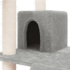 Árvore p/ gatos c/ postes arranhadores sisal 83 cm cinza-claro