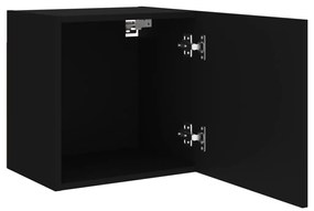 Móveis parede p/ TV 2pcs 40,5x30x40 cm derivados madeira preto