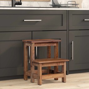 vidaXL Banqueta Natural 37 x 37 x 46 cm Madeira de Mogno