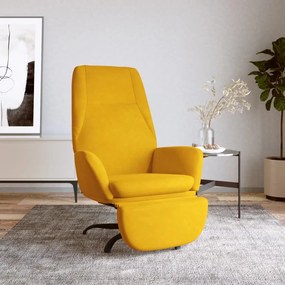 vidaXL Cadeira de descanso com apoio de pés veludo amarelo mostarda