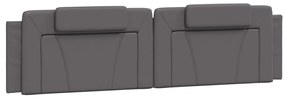 Cama com colchão 200x200 cm couro artificial cinzento