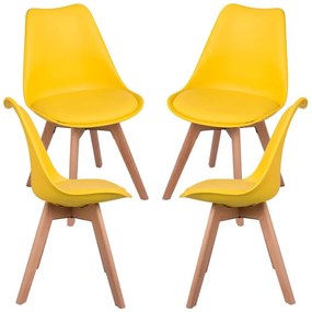 Pack 4 Cadeiras Synk Basic - Amarelo
