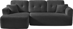 Sofá modular de canto com Chaise long à esquerda, 150 x 244 x 73 cm cinza ardósia