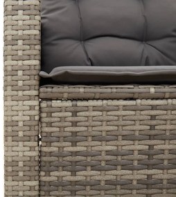 Conjunto de bistrô com almofadões 3 pcs vime PE e acácia cinza