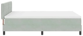 Camas Box Spring com Colchão &amp; Luz LED Cinzento Claro 140x190 cm Velud