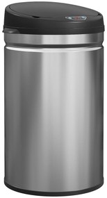 HOMCOM Balde de Lixo de Cozinha Automático 30 L em Aço Inoxidável Sensor Infravermelhos Fecho Automático 32x30,5x51 cm Prata | Aosom Portugal