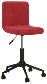 vidaXL Cadeira de jantar giratória veludo vermelho tinto