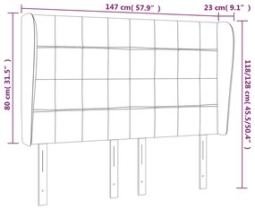 Cabeceira cama abas tecido 147x23x118/128 cm cinza-acastanhado