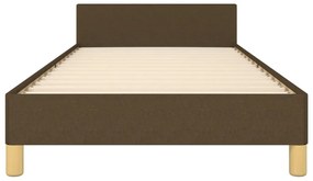 Estrutura de cama sem colchão 90x190 cm tecido castanho-escuro