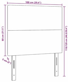 Cabeceira vidaXL Design Simples Verde Claro Cinza 100 cm Tecido de Vel