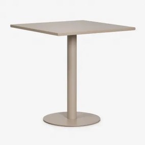 Mesa De Jardim Quadrada 70x70 Cm Em Ferro Mizzi Moka Brown - Sklum