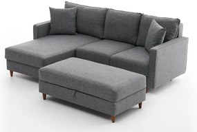 Sofá de Canto Eva – Cinza – 210x82x195 cm