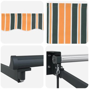 Toldo Retrátil Manual Verde e Amarelo 450 x 300 cm