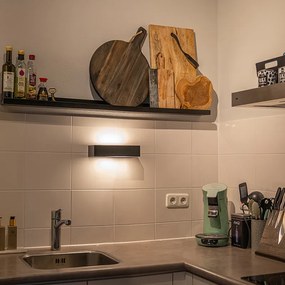 Candeeiro de parede design oblongo preto 25cm - Houx