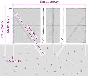 Conjunto de Cercas Conjunto de 2 Cinza Aço Galvanizado Grande