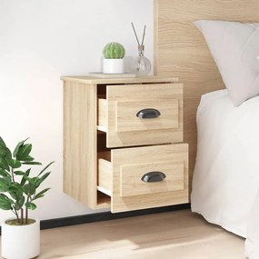 Mesas de cabeceira parede 2 pcs 41,5x36x53 cm carvalho sonoma