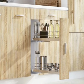vidaXL Unidade 2 cestos de arame extraíveis 47x12x56 cm prateado
