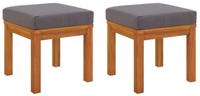 3 pcs conjunto de jantar p/ jardim c/ almofadões acácia maciça